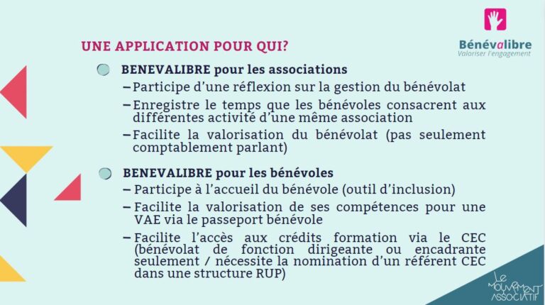 Visuel bénévalibre - avantages pour bénévole et association