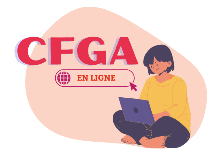 illustration cfga en ligne jeune fille sur ordinateur
